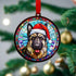 German Shepherd in Santa Hat Suncatcher Decoration